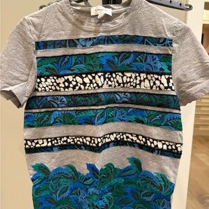 Coach Gray and Blue Patterned Shirt